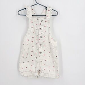 H&M White and Red Jumpsuit with Adjustable Straps